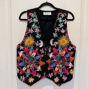 NWOT Beckwoman S Handmade Embroidered 100% Cotton Vest